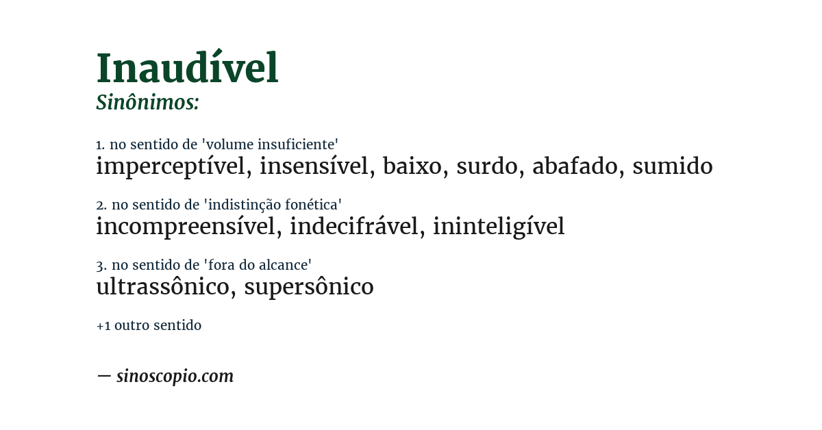 Sinônimo de inaudível