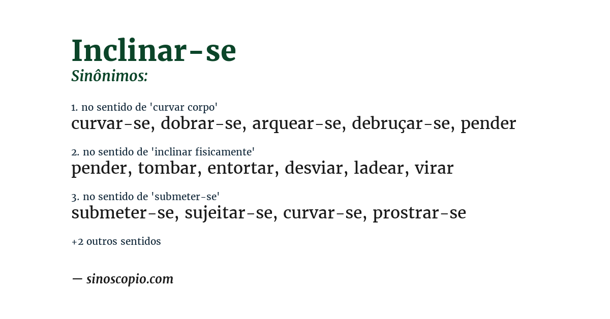 Sinônimo de inclinar-se