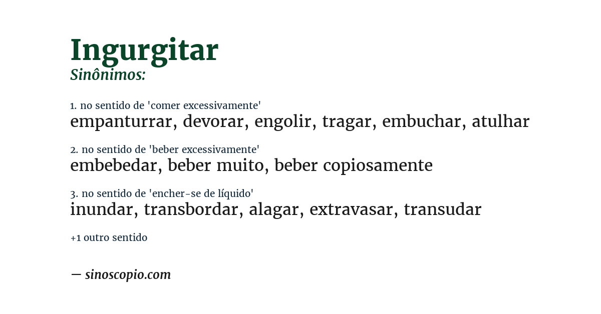 Sinônimo de ingurgitar