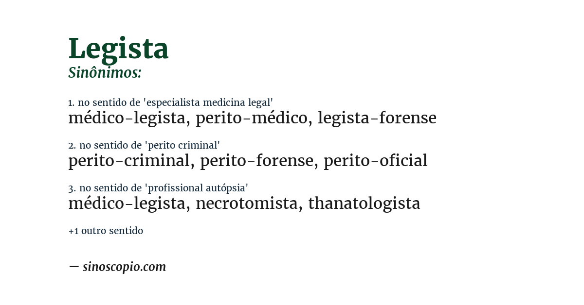 Sinônimo de legista
