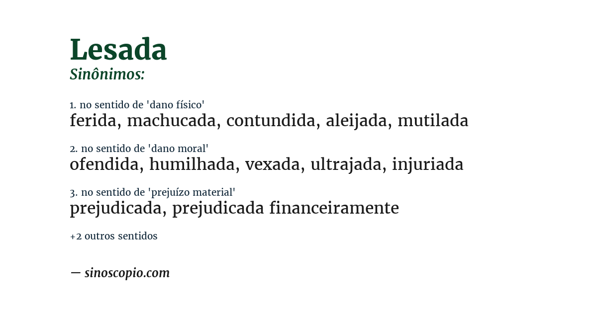 Sinônimo de lesada
