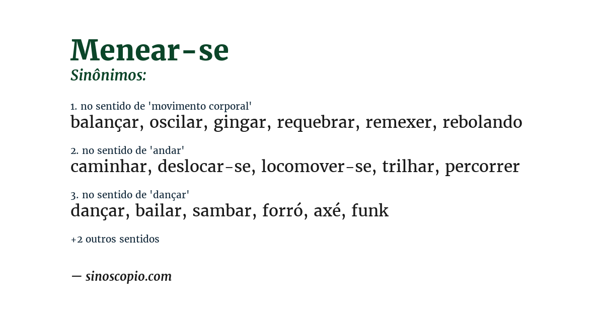 Sinônimo de menear-se