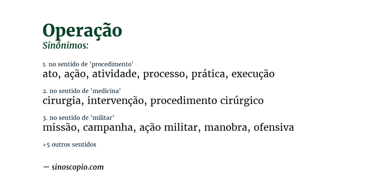 Sinônimo de operação