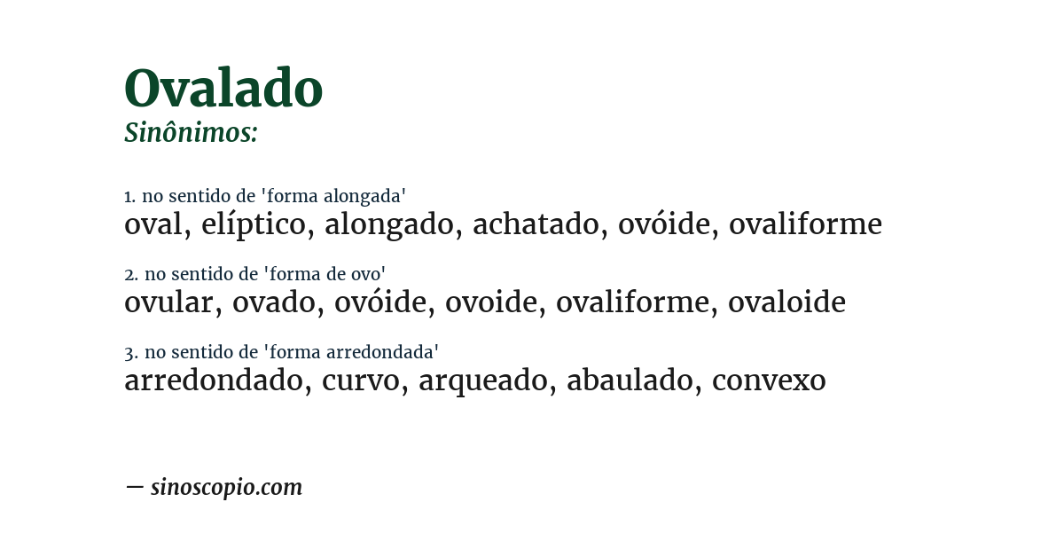 Sinônimo de ovalado