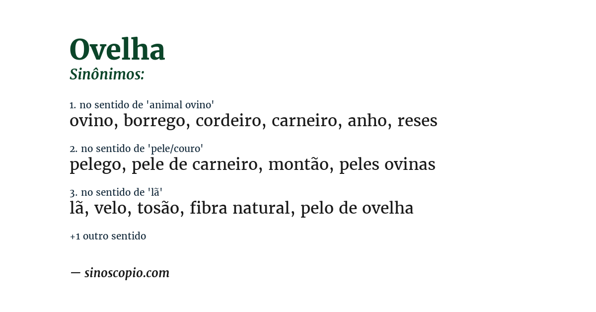 Sinônimo de ovelha