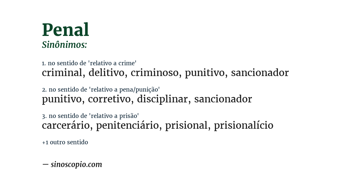Sinônimo de penal