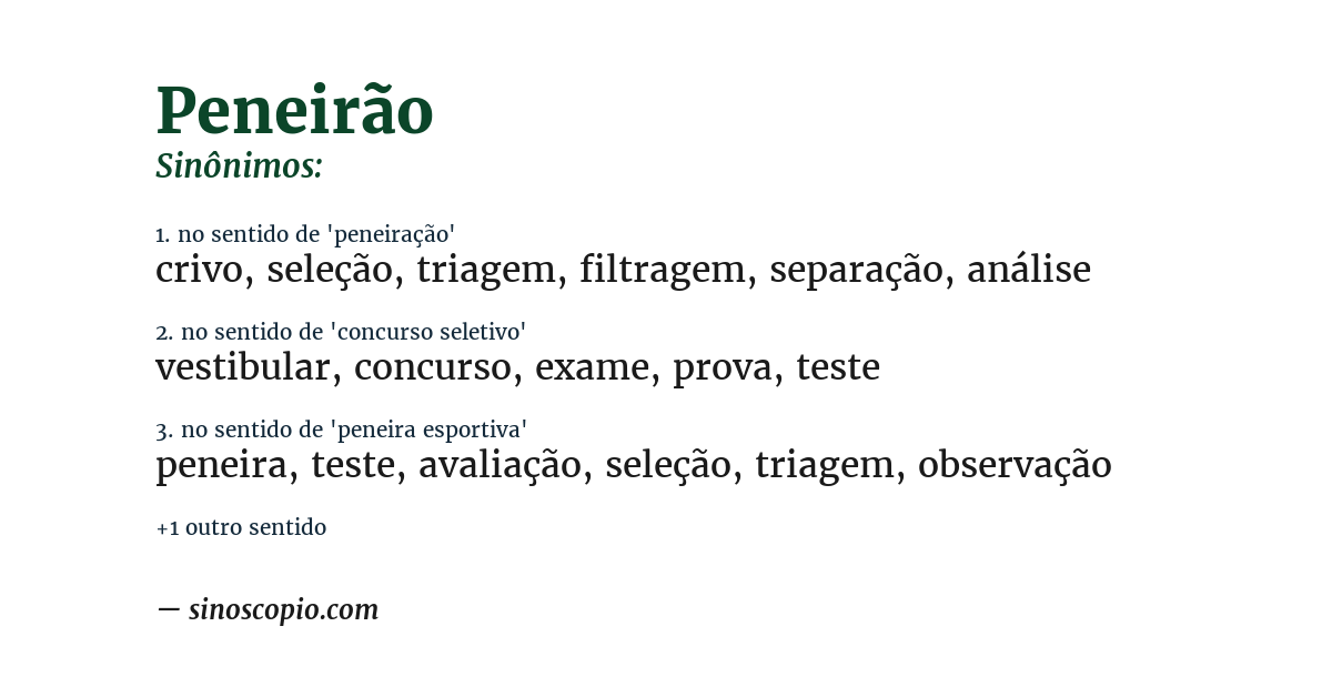 Sinônimo de peneirão