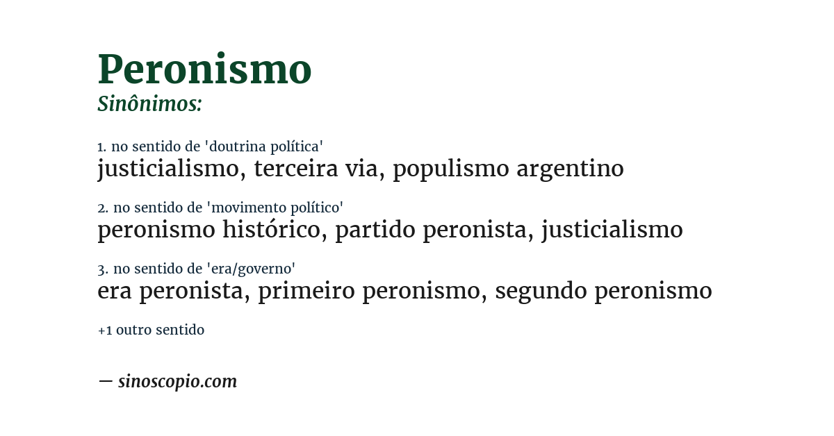 Sinônimo de peronismo
