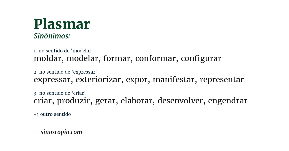 Sinônimo de plasmar
