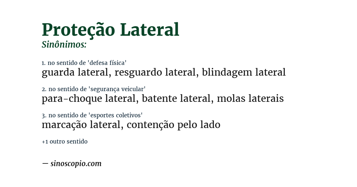 Sinônimo de proteção lateral