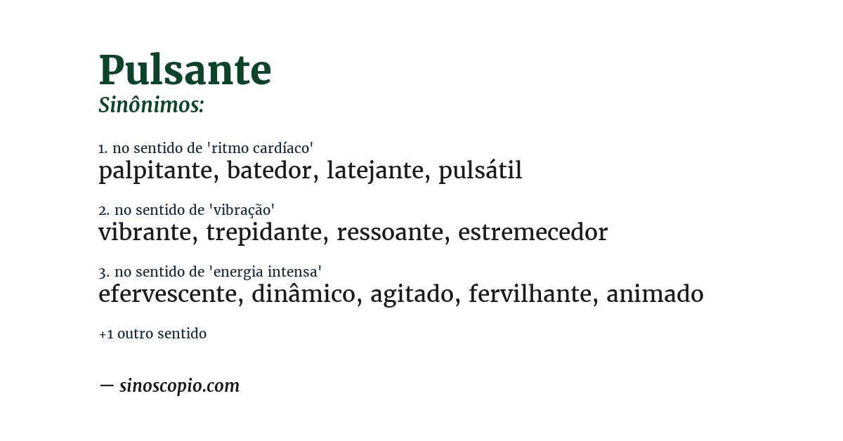 Sinônimo de pulsante