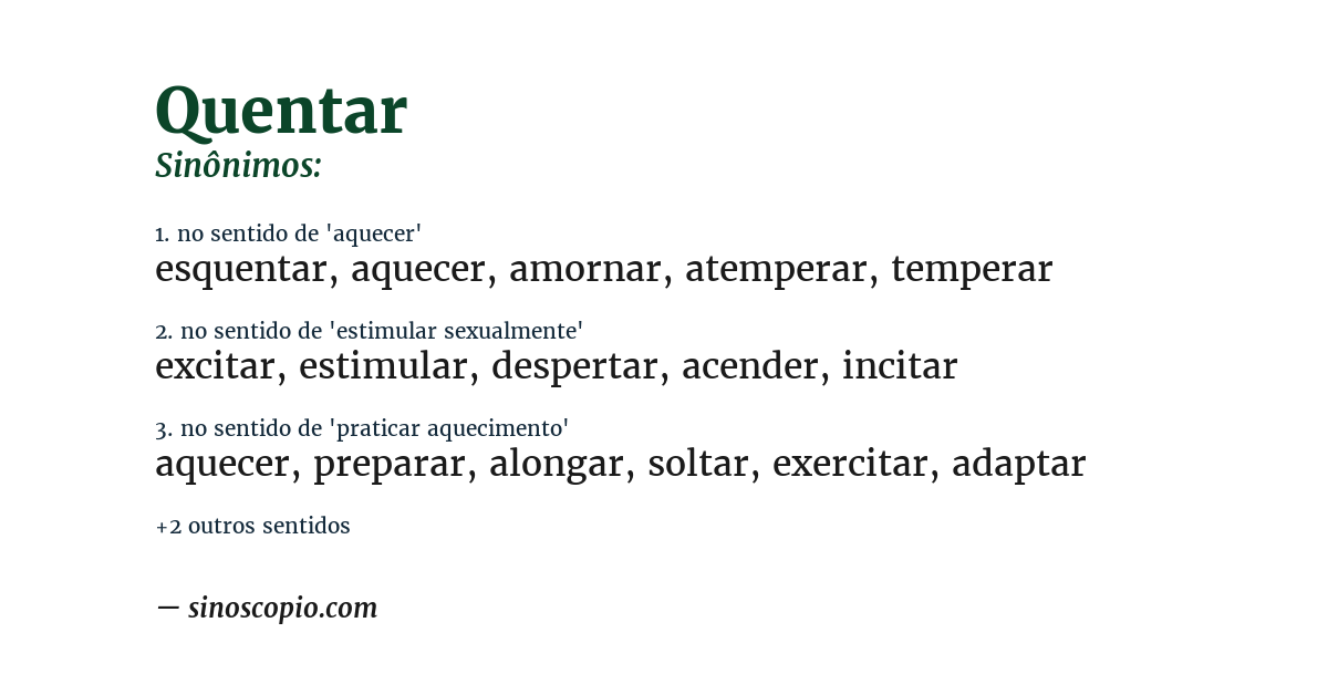 Sinônimo de quentar