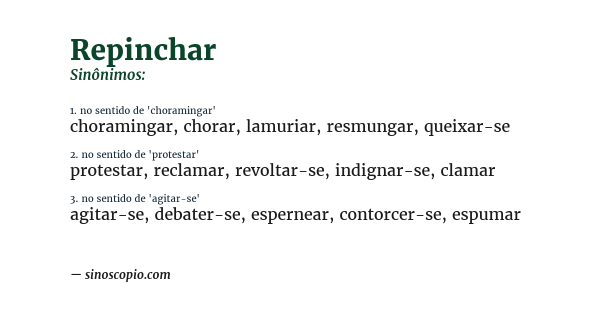 Sinônimo de repinchar