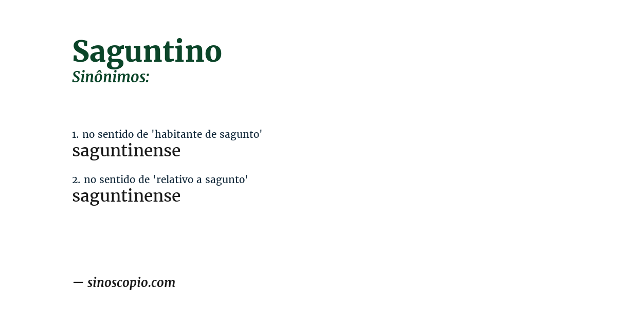 Sinônimo de saguntino