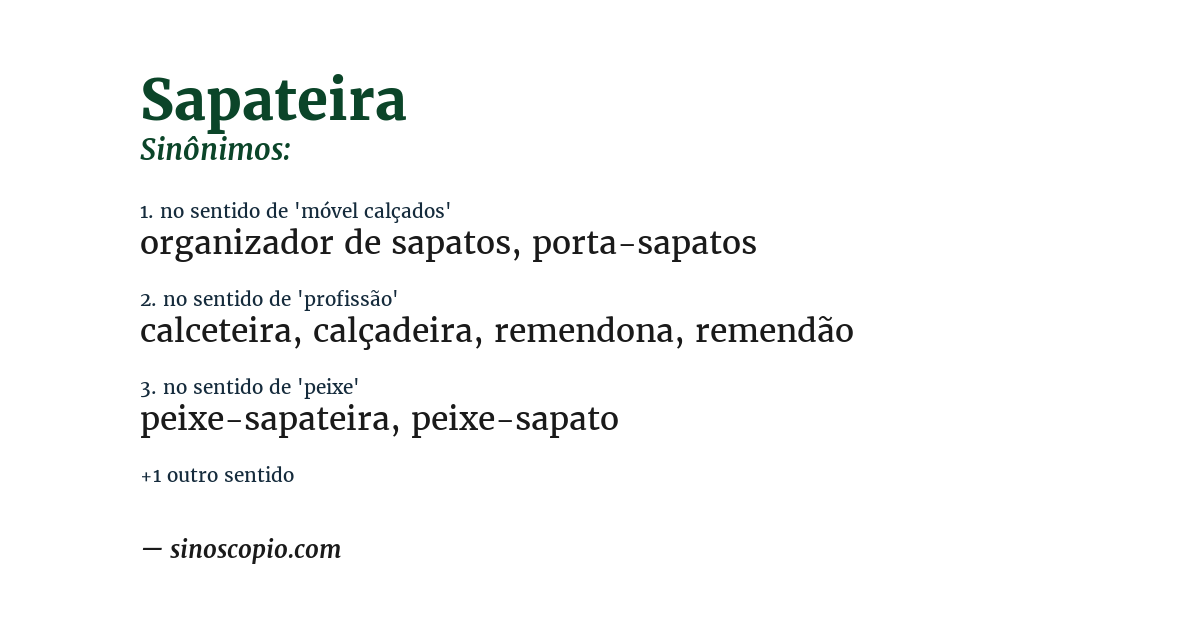 Sinônimo de sapateira