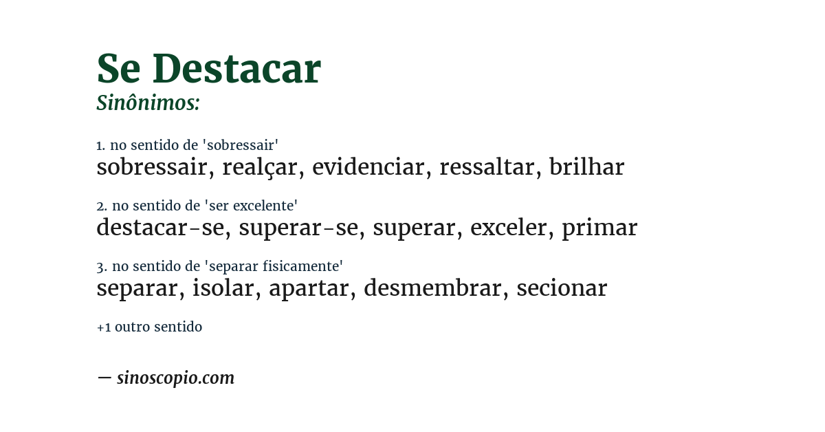 Sinônimo de se destacar