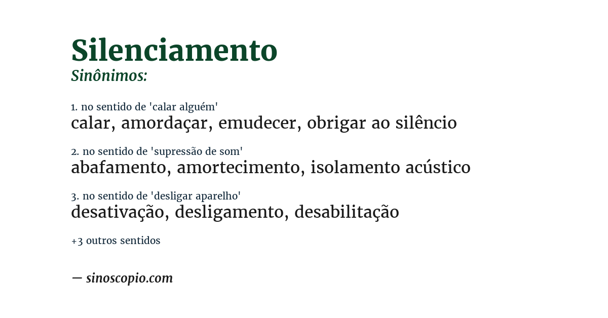 Sinônimo de silenciamento
