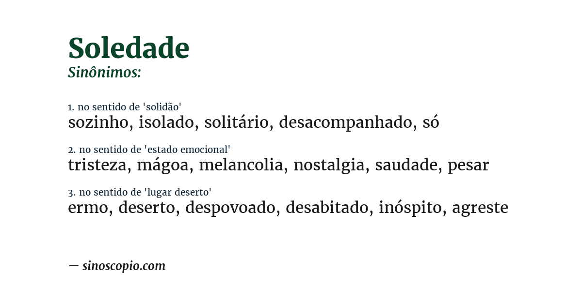 Sinônimo de soledade