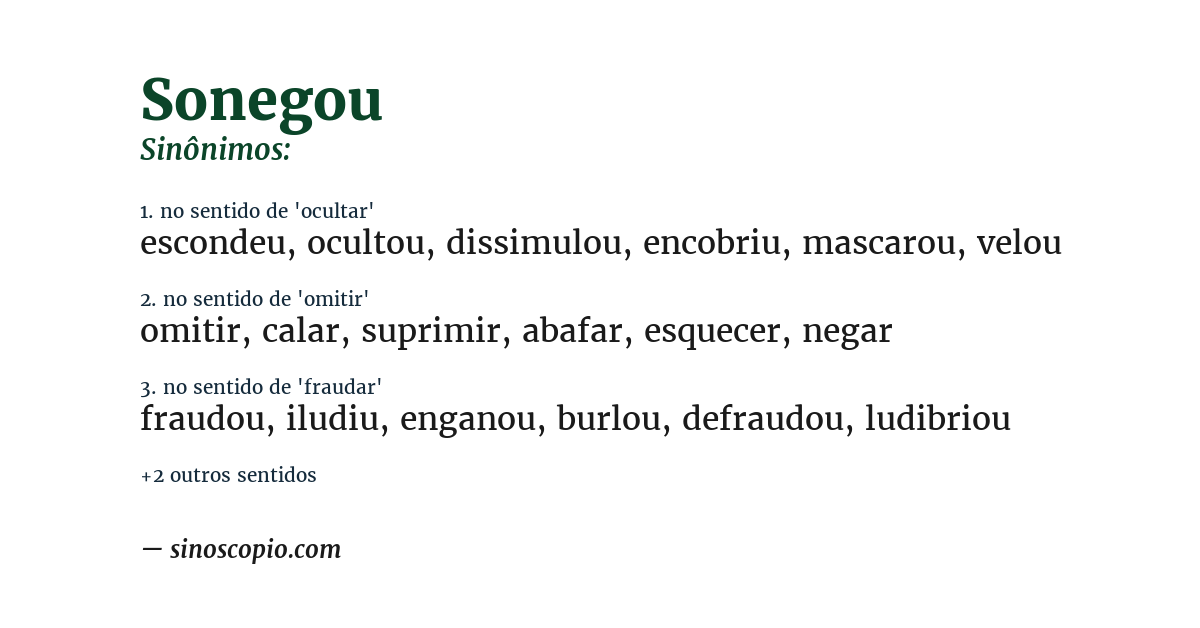 Sinônimo de sonegou