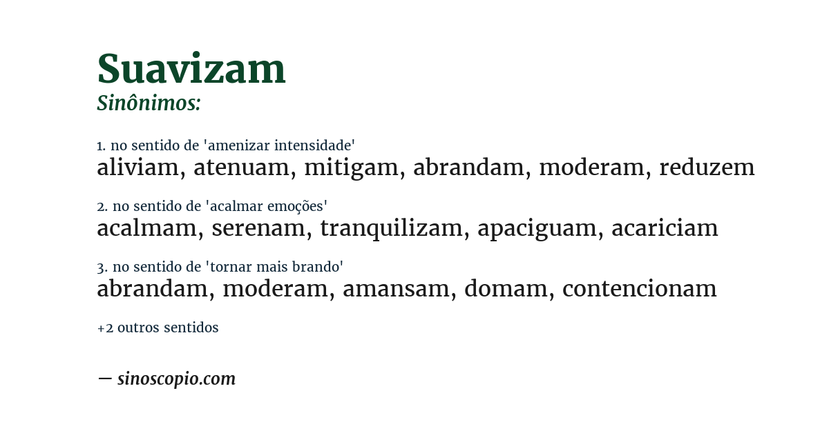 Sinônimo de suavizam