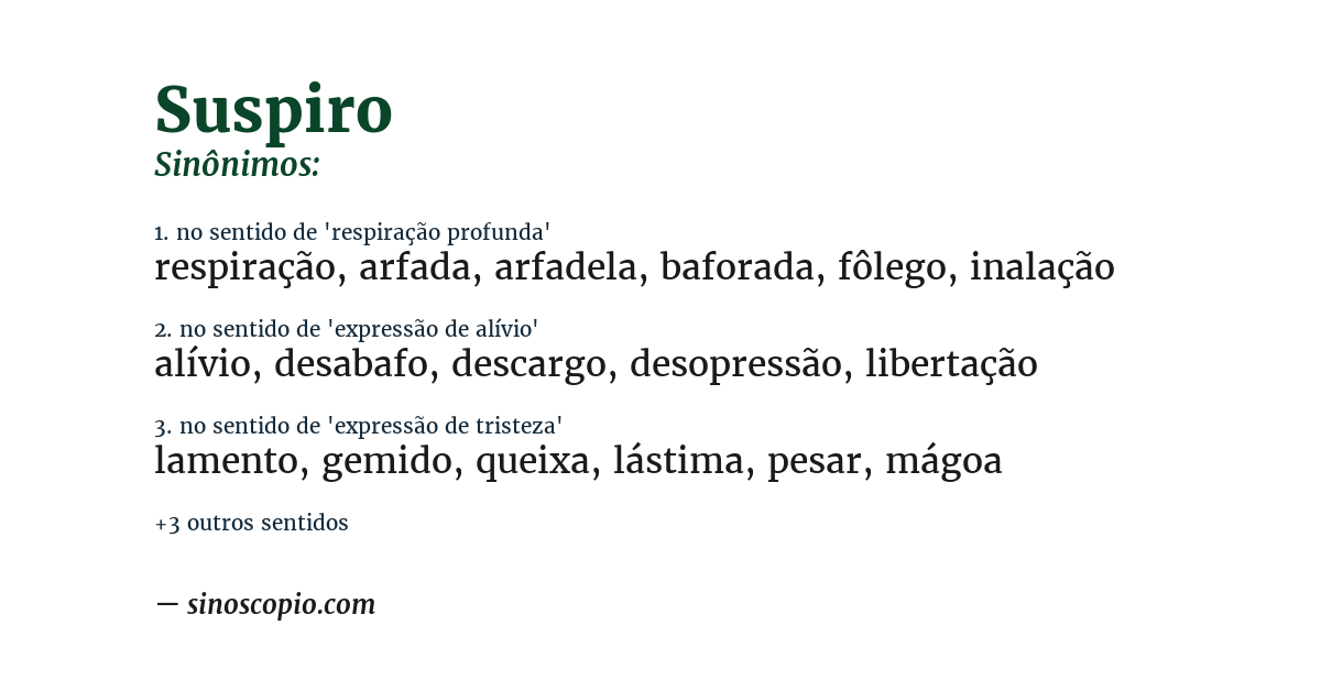 Sinônimo de suspiro