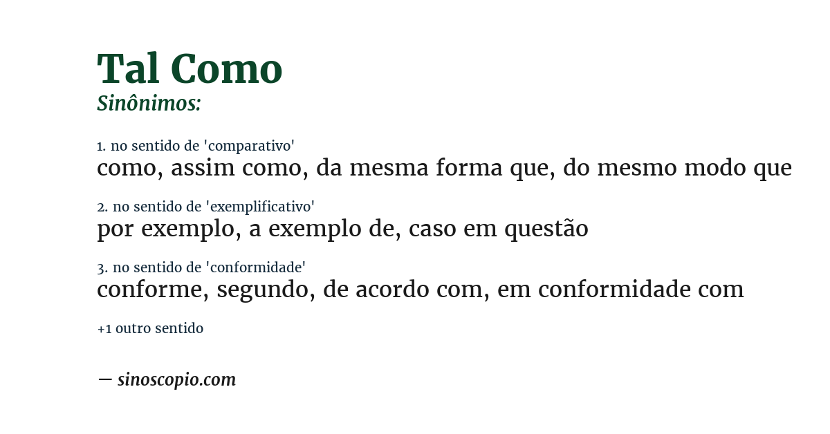 Sinônimo de tal como