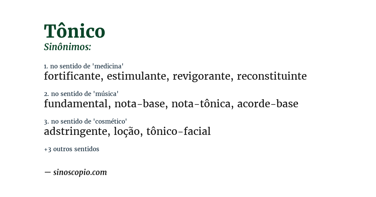 Sinônimo de tônico