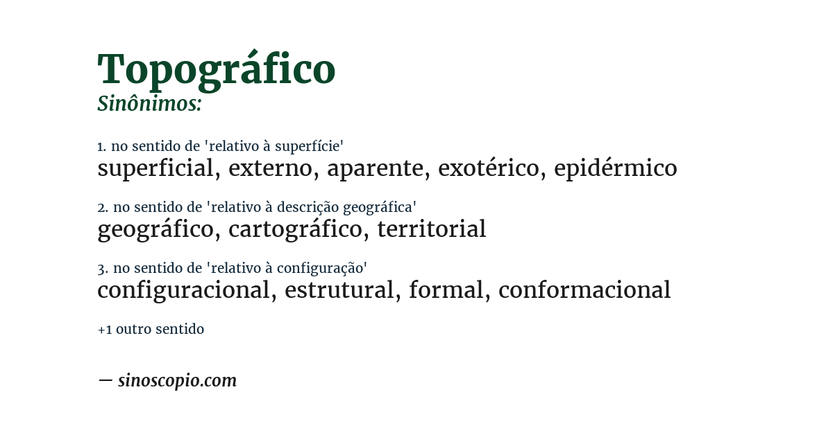 Sinônimo de topográfico
