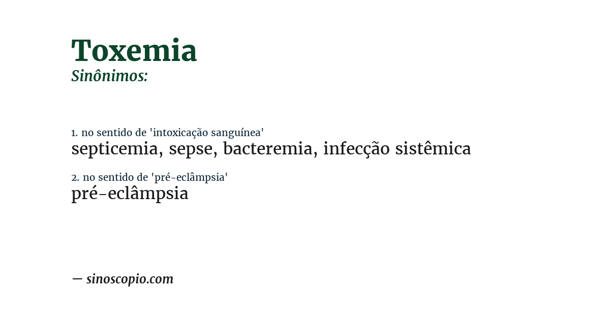 Sinônimo de toxemia