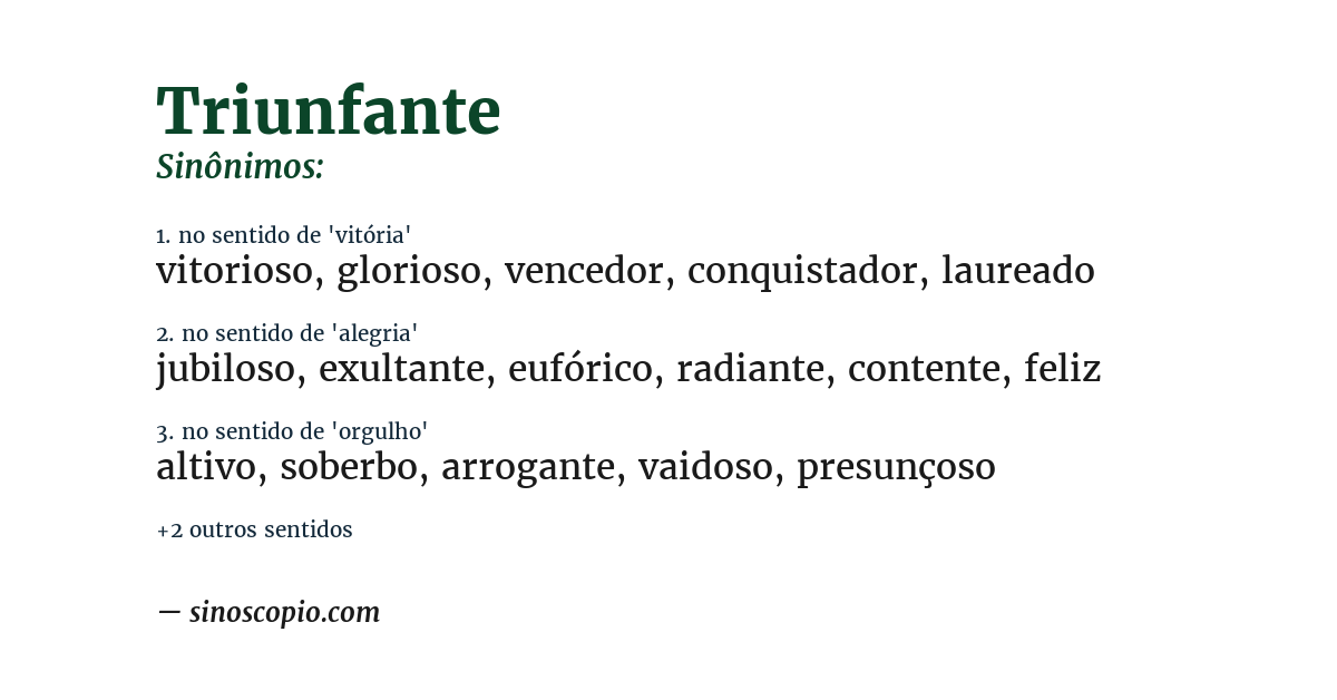 Sinônimo de triunfante