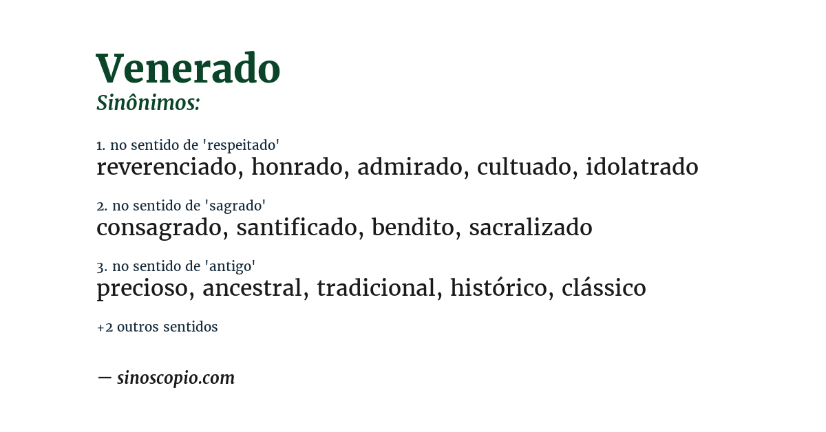 Sinônimo de venerado