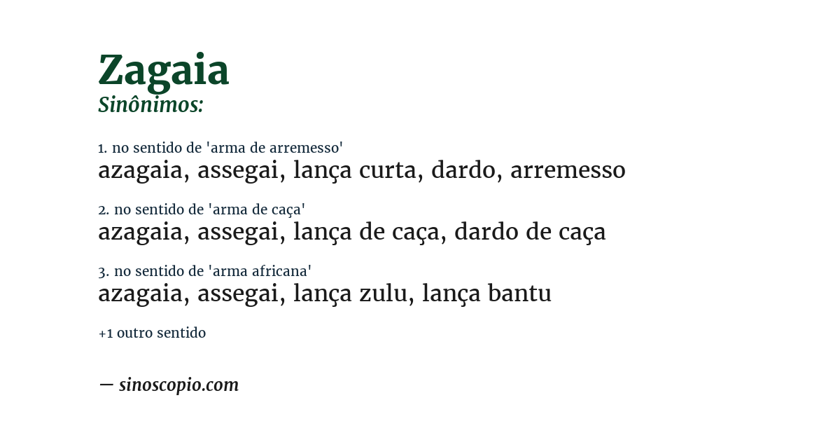 Sinônimo de zagaia