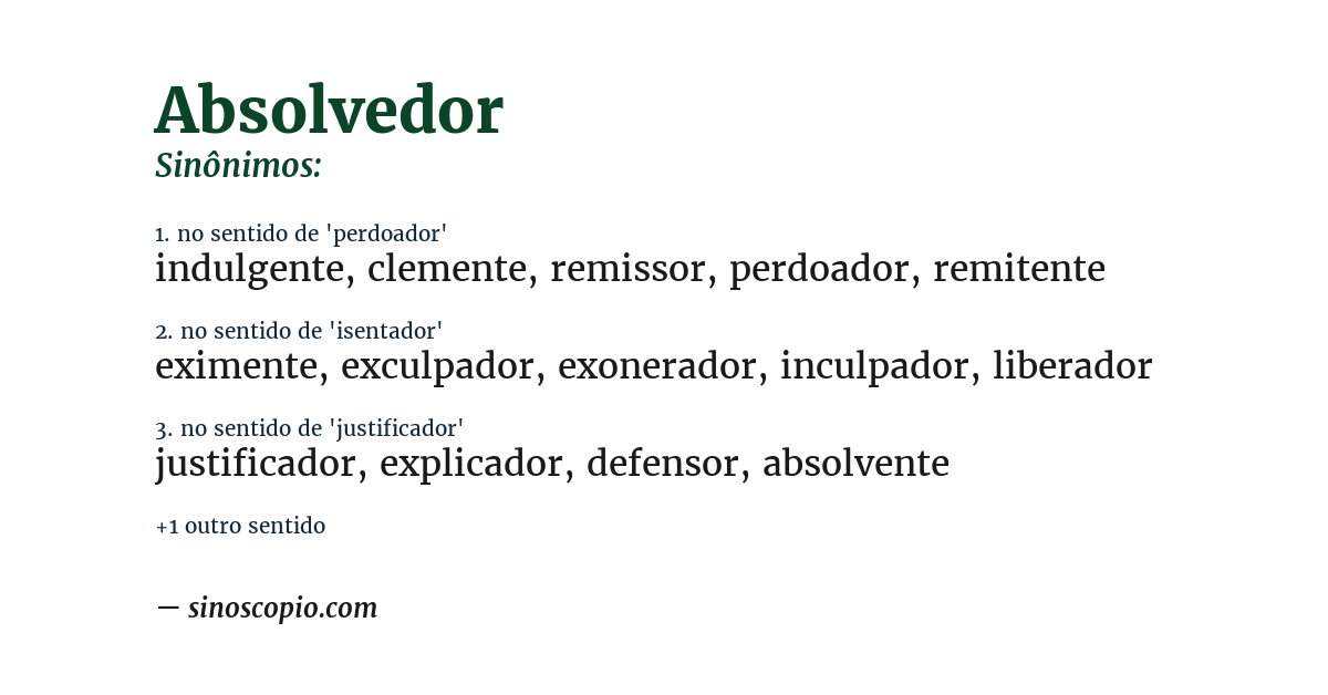 Sinônimo de absolvedor