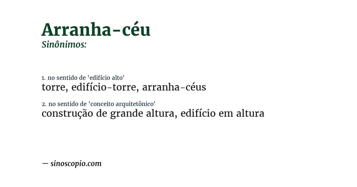 Sinônimo de arranha-céu