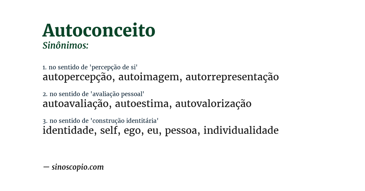 Sinônimo de autoconceito