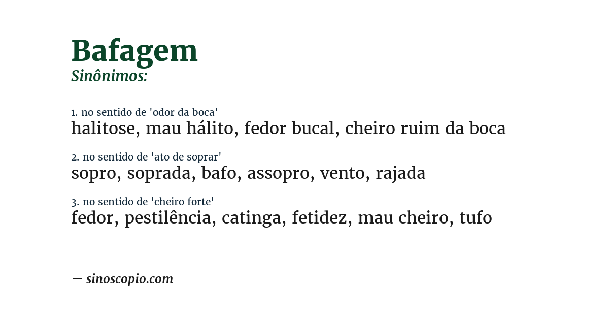 Sinônimo de bafagem