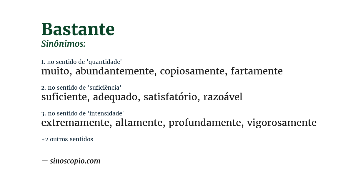 Sinônimo de bastante