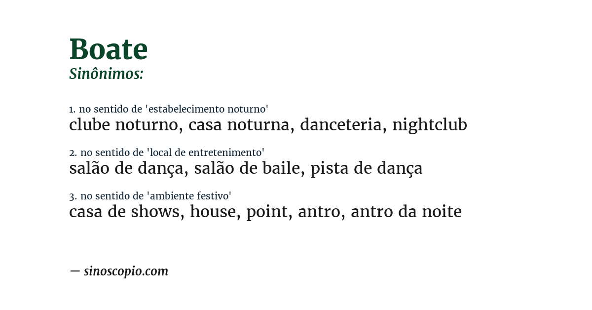 Sinônimo de boate
