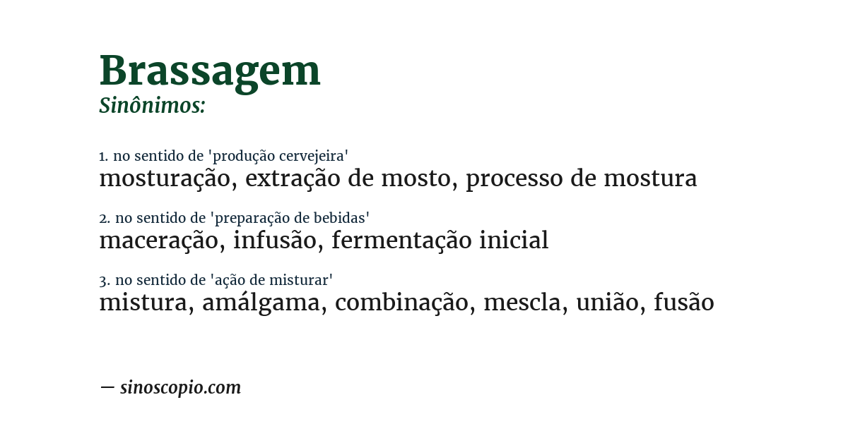 Sinônimo de brassagem