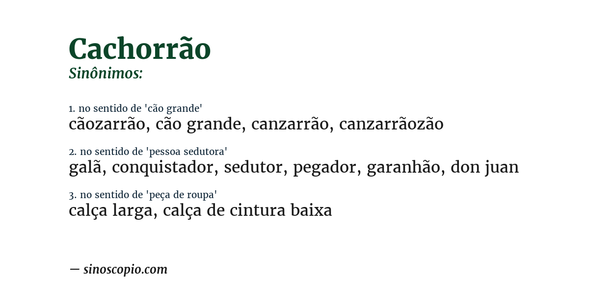 Sinônimo de cachorrão