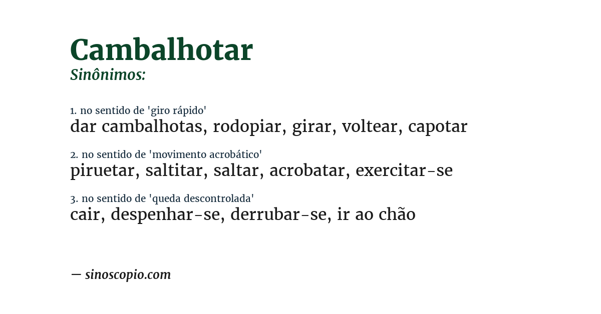 Sinônimo de cambalhotar