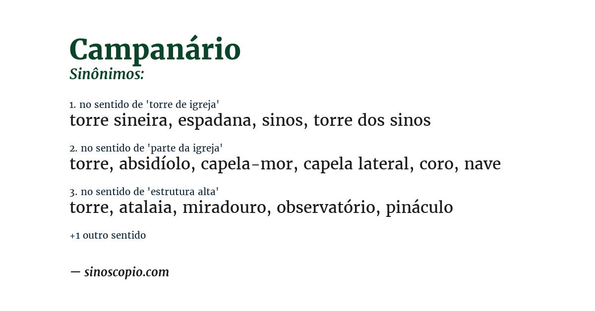 Sinônimo de campanário