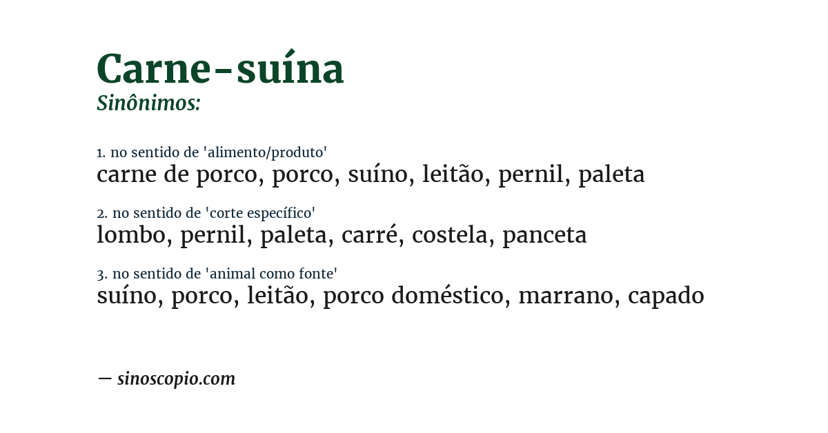 Sinônimo de carne-suína