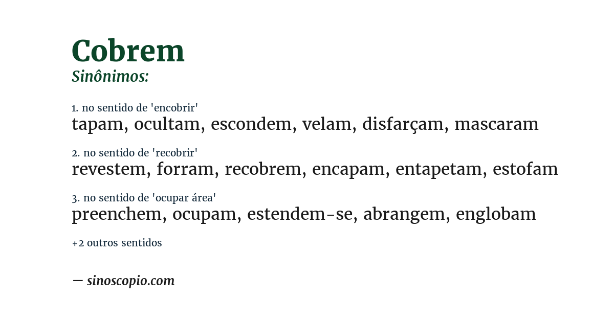 Sinônimo de cobrem