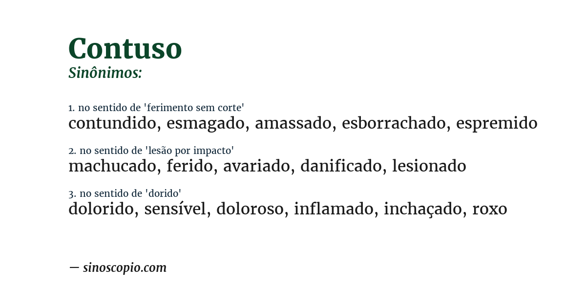 Sinônimo de contuso