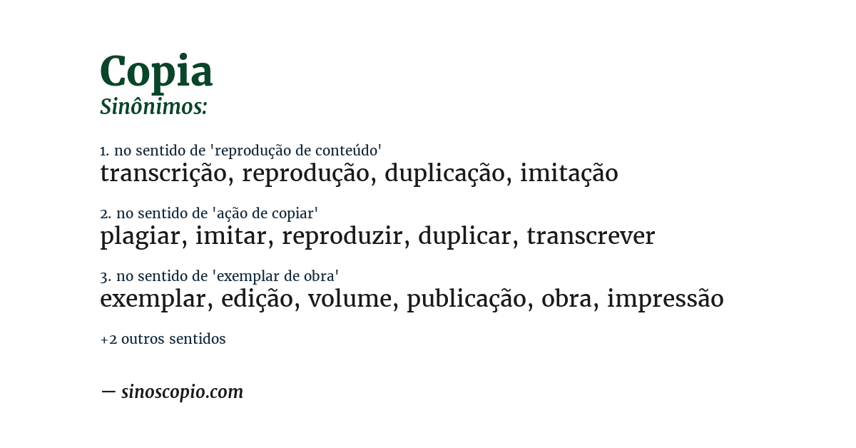 Sinônimo de copia