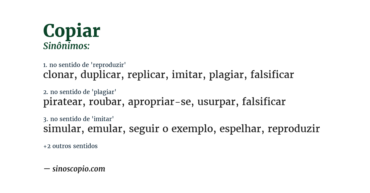 Sinônimo de copiar