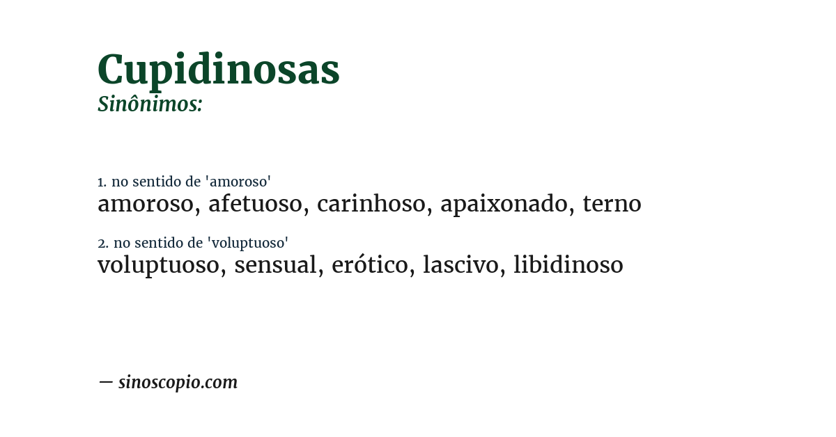 Sinônimo de cupidinosas