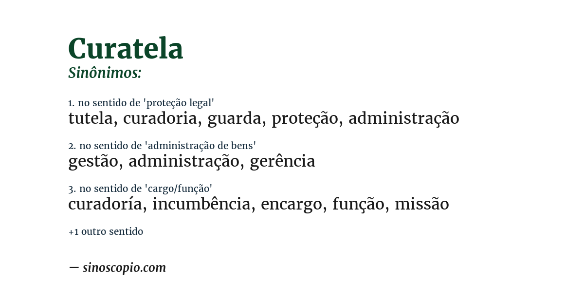 Sinônimo de curatela