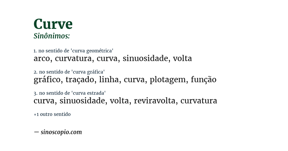 Sinônimo de curve